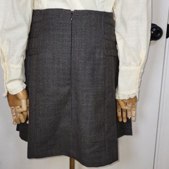 Sandro Paris Buckle Plaid Mini Skirt Size 2 Wool Blend 90s Preppy Chic Academia - Picture 6 of 9
